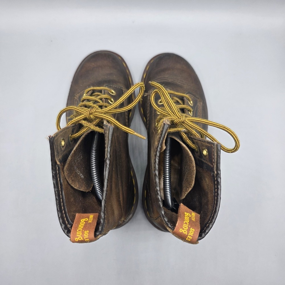 Vtg Dr Martens Boots UK 4 Womens 6 US Brown Leather 8 Eye Combat‎ England Mens 5 - Picture 8 of 16